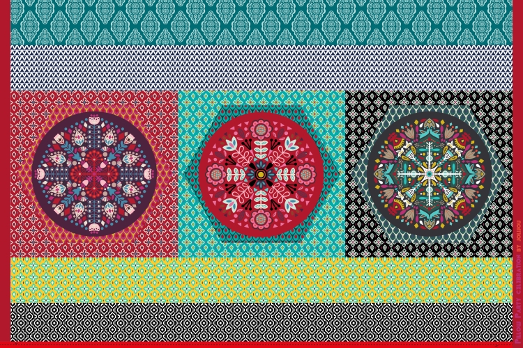 Preview: Canvas Swafing -  Pillow Party 2023 - Bunt/Schwarz - by Jolijou - Panel